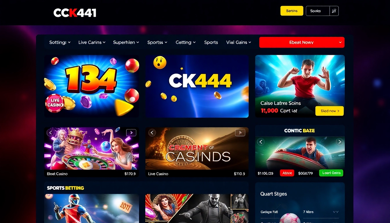 CK 444 online gaming platform featuring slots, blackjack, and sports betting in vibrant, user-friendly design for Bangladeshi players.