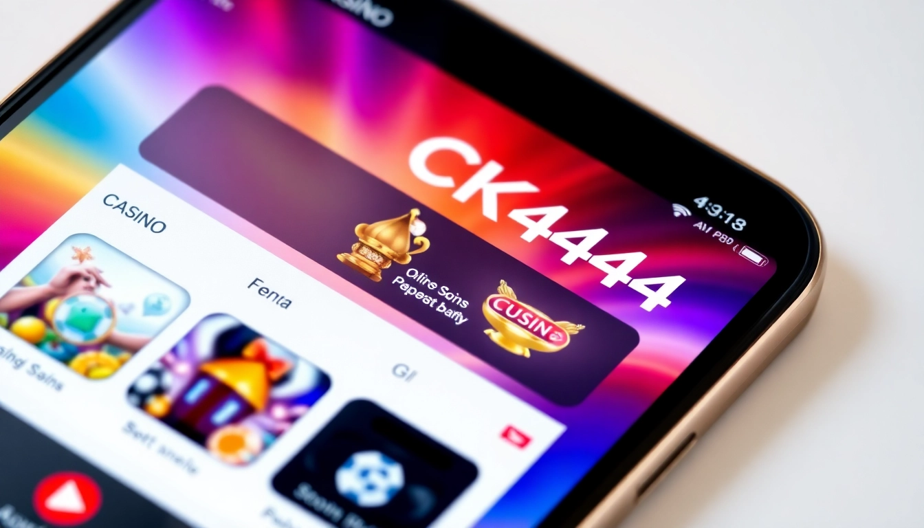 Screenshot of ck4444 com app showcasing user-friendly interface for online casino, sports betting, and games with vibrant visuals and smooth navigation.